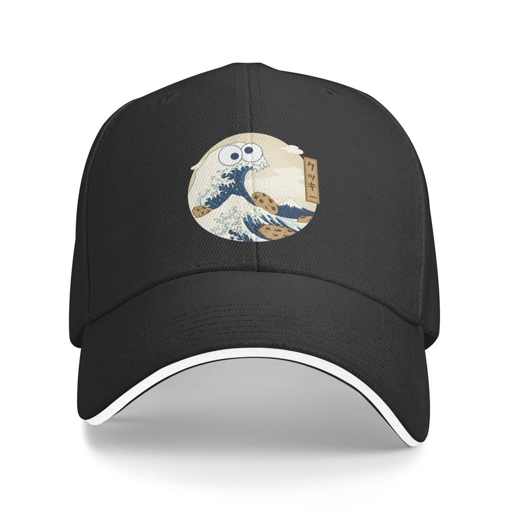 The Great Wave Off Kanagawa Cookie Monster Cookie Foods Casquette หมวกแหลมแฟชั ่ น