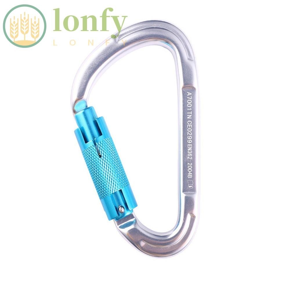 Lonfy Blue Shell Hook Lock, Outdoor Climbing Master Lock, ล ็ อค Carabiner Fall Protection Release Buckle Carabiner คลิปกีฬา