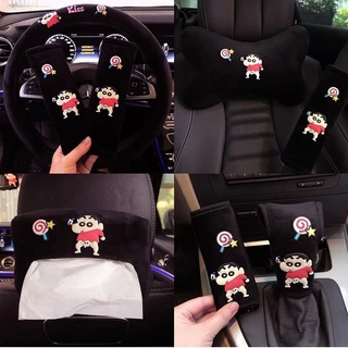Crayon Shin Chan อุปกรณ์ตกแต่งรถยนต์ภายในรถทุกรุ่นการ์ตูนยี่ห้อ Star ดินสอรถ headrest เอวชุดน่ารักสร้างสรรค์บุคลิกภาพหมอนคอหมอนเกียร์