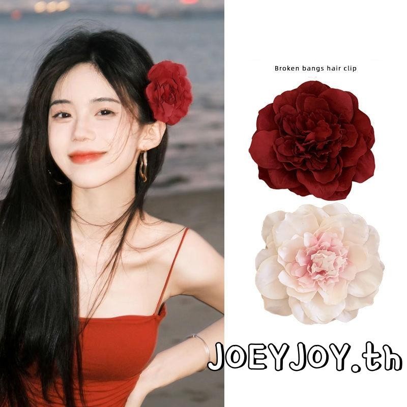 Joeyjoy-กิ๊บติดผมรูปดอกไม้สำหรับเด็กผู้หญิง ดอกโบตั๋น ไล่เฉดสี กิ๊บปากเป็ด กิ๊บติดผมสำหรับวันหยุด