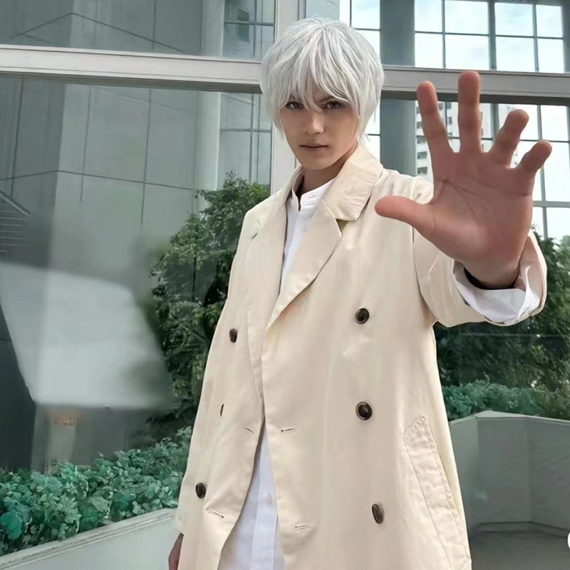 คอสตูมคอสเพลย์ Kamen Rider Geats: ชุดพักผ่อนของ Ukiyo Ace พร้อมเสื้อกันลม, เสื้อ, วิกผมสวมใส่ทุกวัน