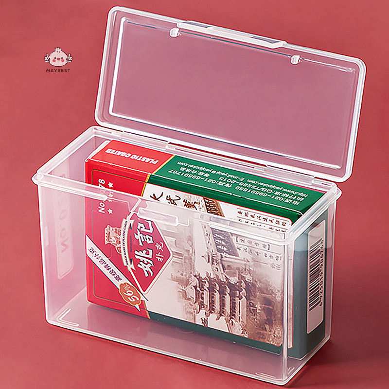 {maybest} ใหม่กล่องพลาสติกใสเล่นไพ่คอนเทนเนอร์ PP Storage Case บรรจุกล่องการ์ดเกมโป๊กเกอร์สําหรับเกมกระดาน {TH}