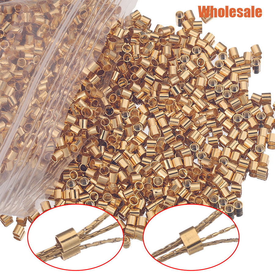 500/300pcs 1.5/2 มม.Mini Alloy Stopper Spacer กระบอกหลอด End ลูกปัด Gold Sliver DIY สําหรับสร้อยข้อมือค้นหาเครื่องประดับทําวัสดุทําด้วยมือ ราคา ถูกที่สุด ดีลบีเคเค แกลเลอรีภาพที่ 2