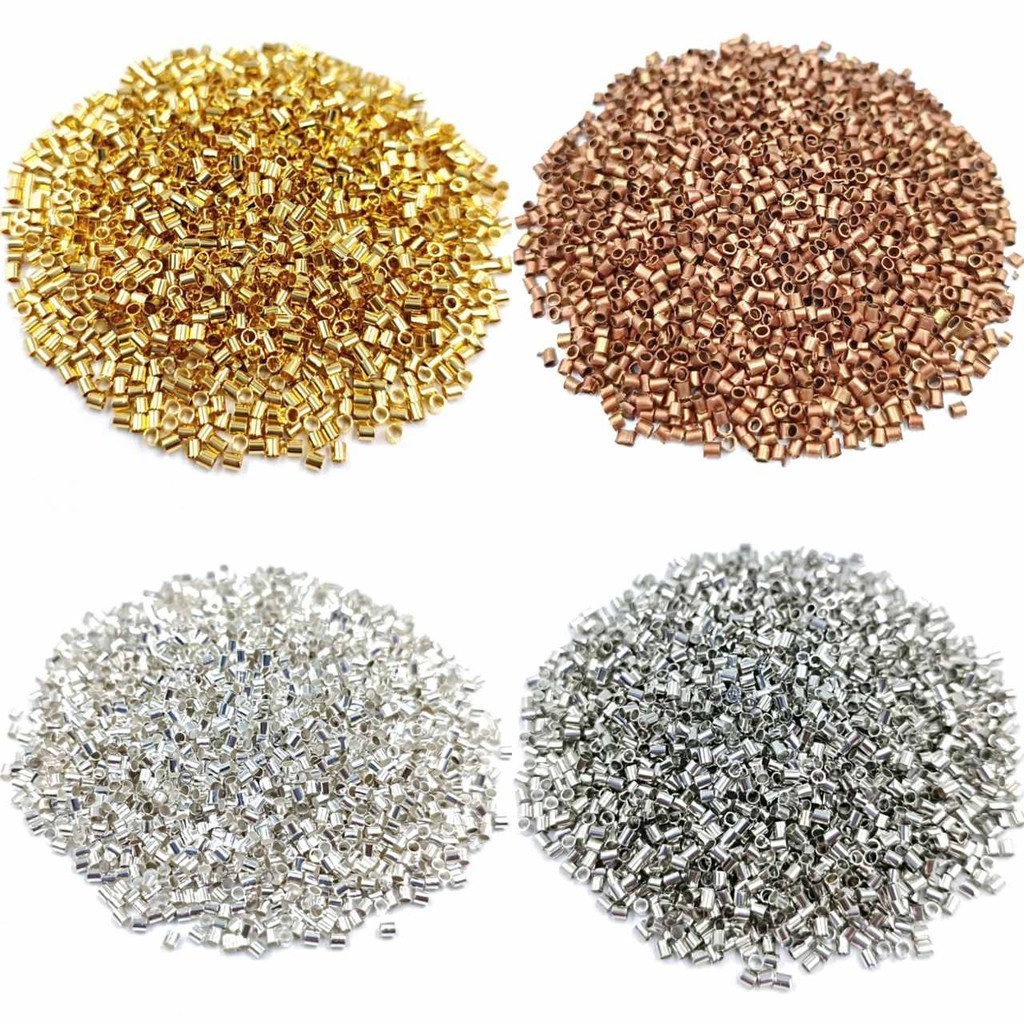 500/300pcs 1.5/2 มม.Mini Alloy Stopper Spacer กระบอกหลอด End ลูกปัด Gold Sliver DIY สําหรับสร้อยข้อมือค้นหาเครื่องประดับทําวัสดุทําด้วยมือ ราคา ถูกที่สุด ดีลบีเคเค แกลเลอรีภาพที่ 6