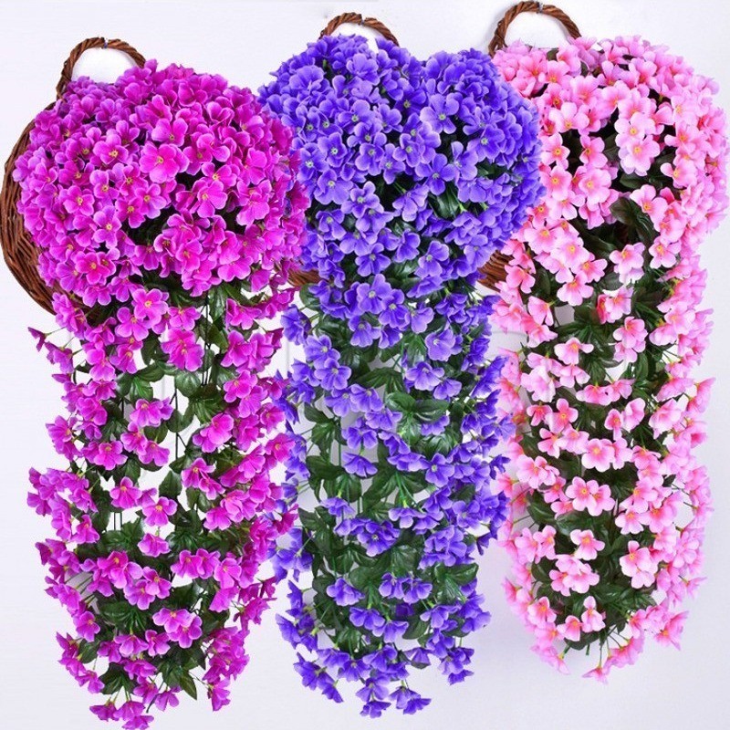 78ซม.ประดิษฐ์แขวนดอกไม้สีม่วง-จําลองผ้าไหม วิสทีเรีย หวายพืช-ลานกลางแจ้งตกแต่งผนัง-พลาสติกดอกไม้ปลอม-บ้านตะกร้าตกแต่ง-สําหรับงานแต่งงานพวงมาลัย