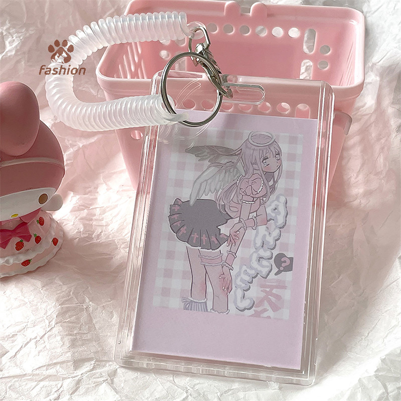 [ แฟชั ่ น ] อะคริลิค Photocard Holder Kpop Idol Card Holder Transparent Photo Sleeves Portable ID Bus Card Protector จี ้ พวงกุญแจ {TH}