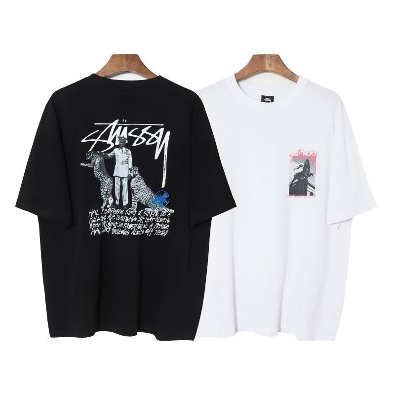 #T8 เกาหลีกราฟิกที ยู นิสซ์ กราฟฟิตีตัวละครรูปแบบเสือดาวมือวาดจดหมายพิมพ์ คอกลม ยอดนิยม สตรีทแวร์ ผ้าฝ้ายคู่ขนาดบวกวินเทจเสื้อยืดส