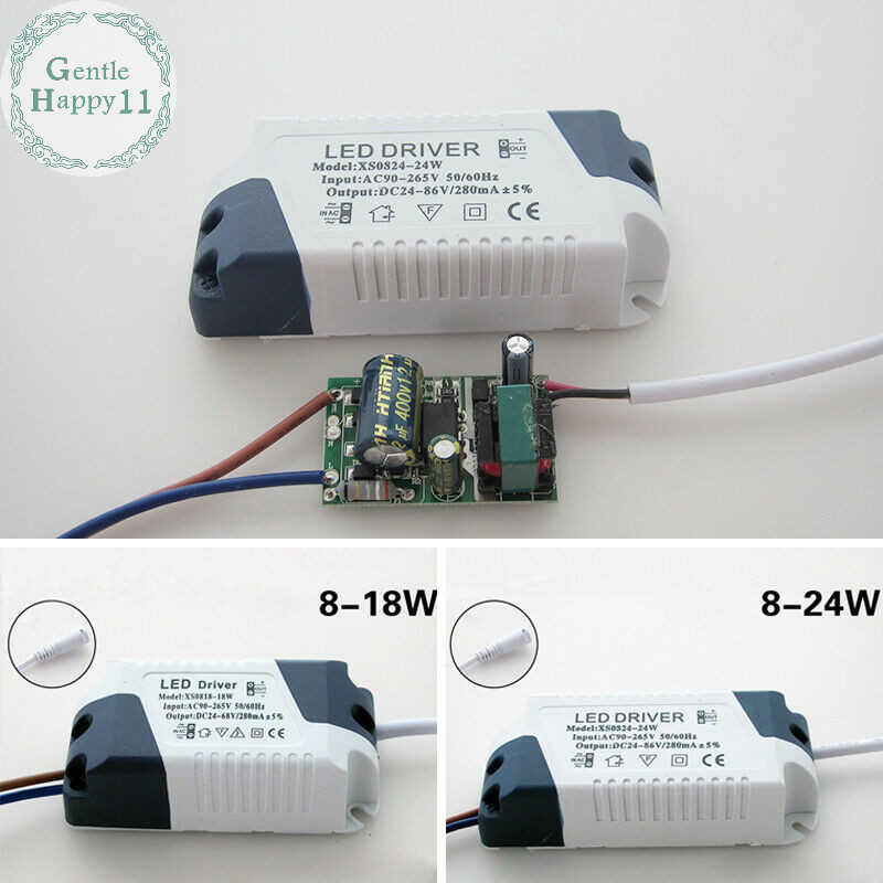 Gentlehappy ไดร์เวอร์ LED 8/12/15/18/21W แหล่งจ่ายไฟ LED กันน้ํา TH