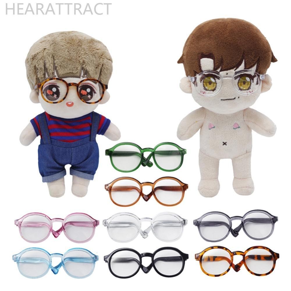 Hearatract Labubu แว่นตา 6.5 ซม.น่ารักแว่นตาพลาสติกสําหรับ 15 ซม.Labu Macaron และ 60 ซม.ตุ๊กตา BJD และ 1/3 ตุ๊กตาของเล่นแว่นตาอุปกรณ์เสริม M9Z2