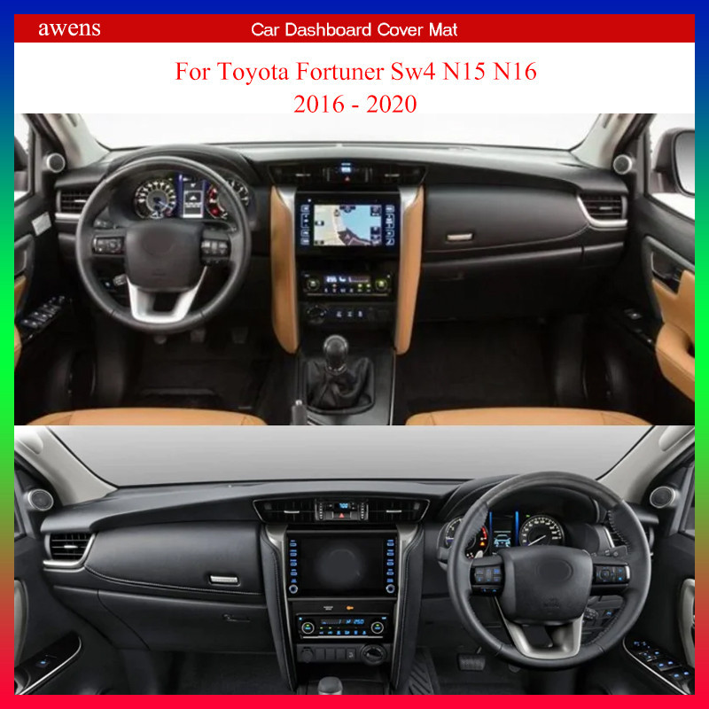 สําหรับ Toyota Fortuner Sw4 N15 N16 2016 2017 2018 2019 2020 หนังนิ่มหนัง Dashmat Dashboard ฝาครอบ P
