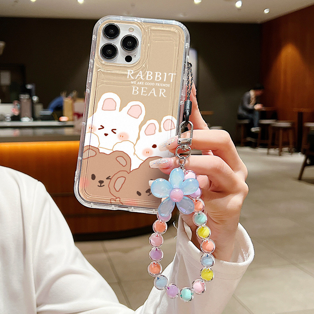 Rubbit พร้อมสายโซ่ เคสใส For Xiaomi Redmi Note 13 12 11 10 9 8 Pro Mi 11 Lite Poco X6 X3 M5 M4 M3 11S 9S 10S 13C 12C 10C
