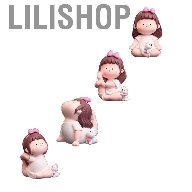 Lilishop Yoga Girl Figurine Cartoon Lovely Cute Fashionable Decoration Pose Ornament for Car