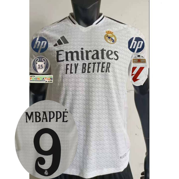 ใหม่ 24 25 real madrid HOME player Issue AAA mbappe BELLINGHAM VINI JR mbappe เสื้อฟุตบอลผู้ชาย