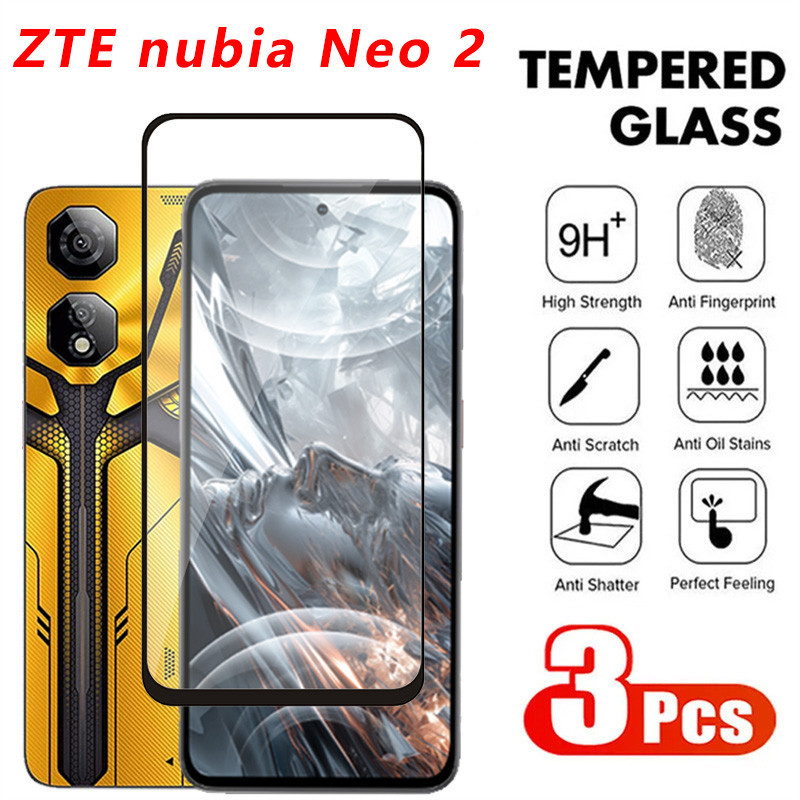 กระจกนิรภัยสําหรับ ZTE nubia Neo 2 5G 2024 ป้องกันหน้าจอคลุมทั้งหมดกระจกป้องกันสําหรับ Neo2 5G nubiaNeo ฟิล์มแก้ว