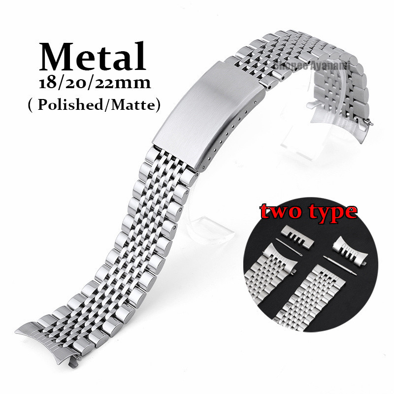 ปลายโค ้ งสายนาฬิกาสแตนเลส 18 มม.20 มม.22 มม.Quick Release 9 bead Universal สร ้ อยข ้ อมือขัด Matte โลหะนาฬิกา Band