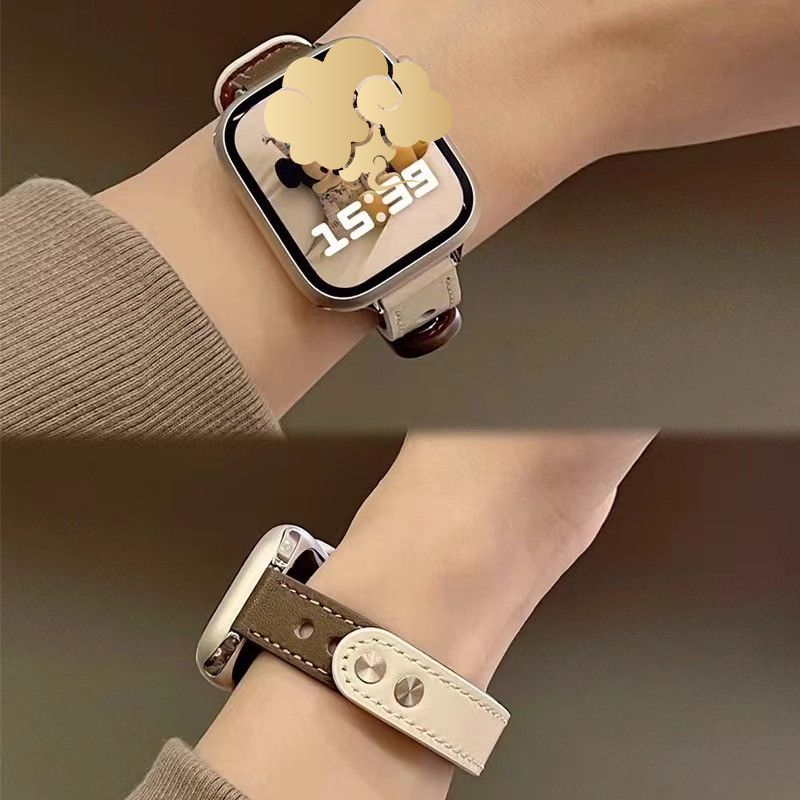 หนังนาฬิกาสําหรับ Suitable for apple watch Ultra2 49 มม.44 45 มม.42 มม.38 มม.40 มม.41 มม.ผู ้ หญิงสร ้ อยข ้ อมือสําหรับ for i-Watch series 9 8 7 6 5 4 3 Se Band