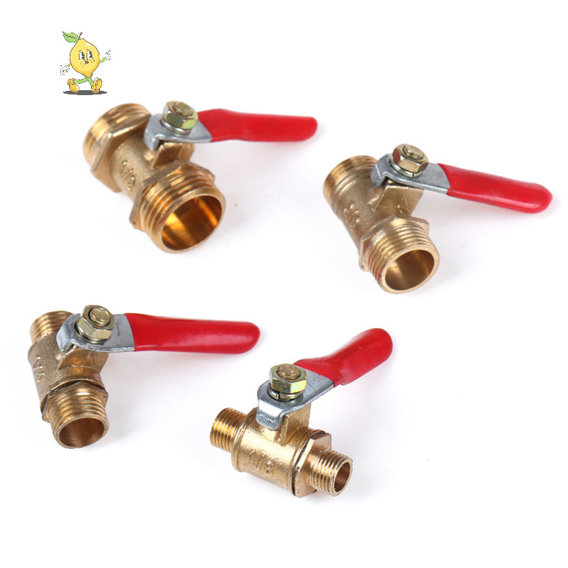 [mozh] บอลวาล์วทองเหลือง 1/8" 1/4" 3/8" 1/2" ชายกับชาย BSP ด้ายพร้อมที่จับ [TH]