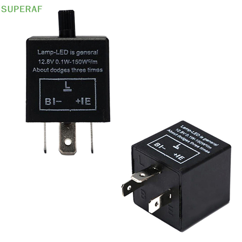 Superaf CF14 3 ขาปรับ 12V LED Flasher รีเลย์รถเลี้ยวสัญญาณไฟกระพริบร้อน