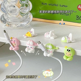 พร้อมส่ง🔥ซิลิโคนจัดระเบียบสายชาร์จ สําหรับจัดเก็บสายเคเบิ้ล หูฟัง สายไฟ ลายการ์ตูน Protector Wall Hooks Cartoon