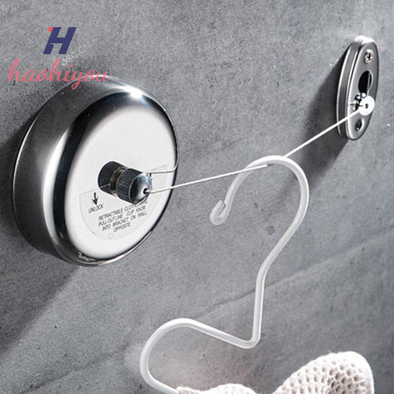 <haohiyou> Telescopic Invisible Wall Hanging Clothesline Retractable Dryer Clothes Line Nice