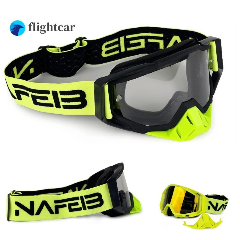 (FT) แว่นตาวิบากแว่นตารถจักรยานยนต์ลื่นแว่นกันแดดออฟโรด MX ATV Man Outdoors Windproof Protection Cycling Racing