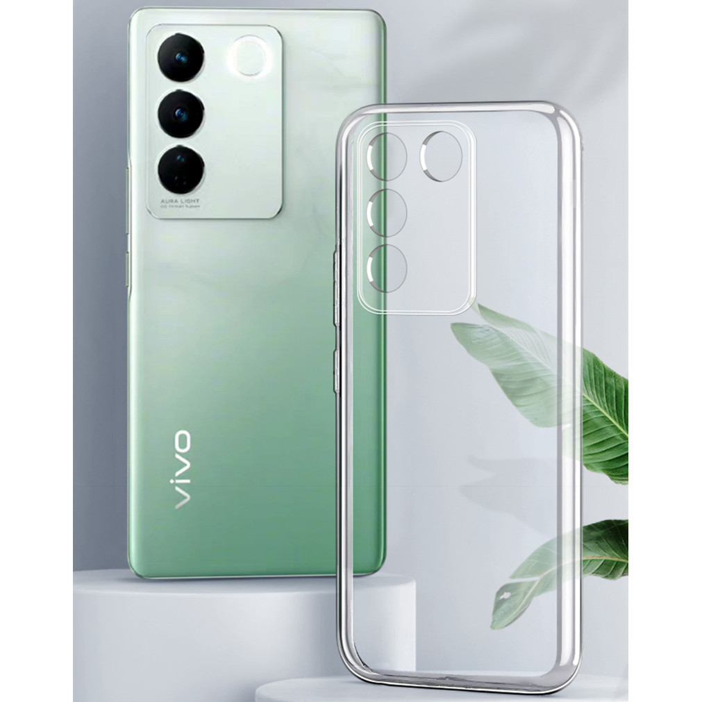 สําหรับ Vivo V27 V2231 V2246 Never Yellowing Slim Crystal Clear Hard PC Scratch-Resistant Case