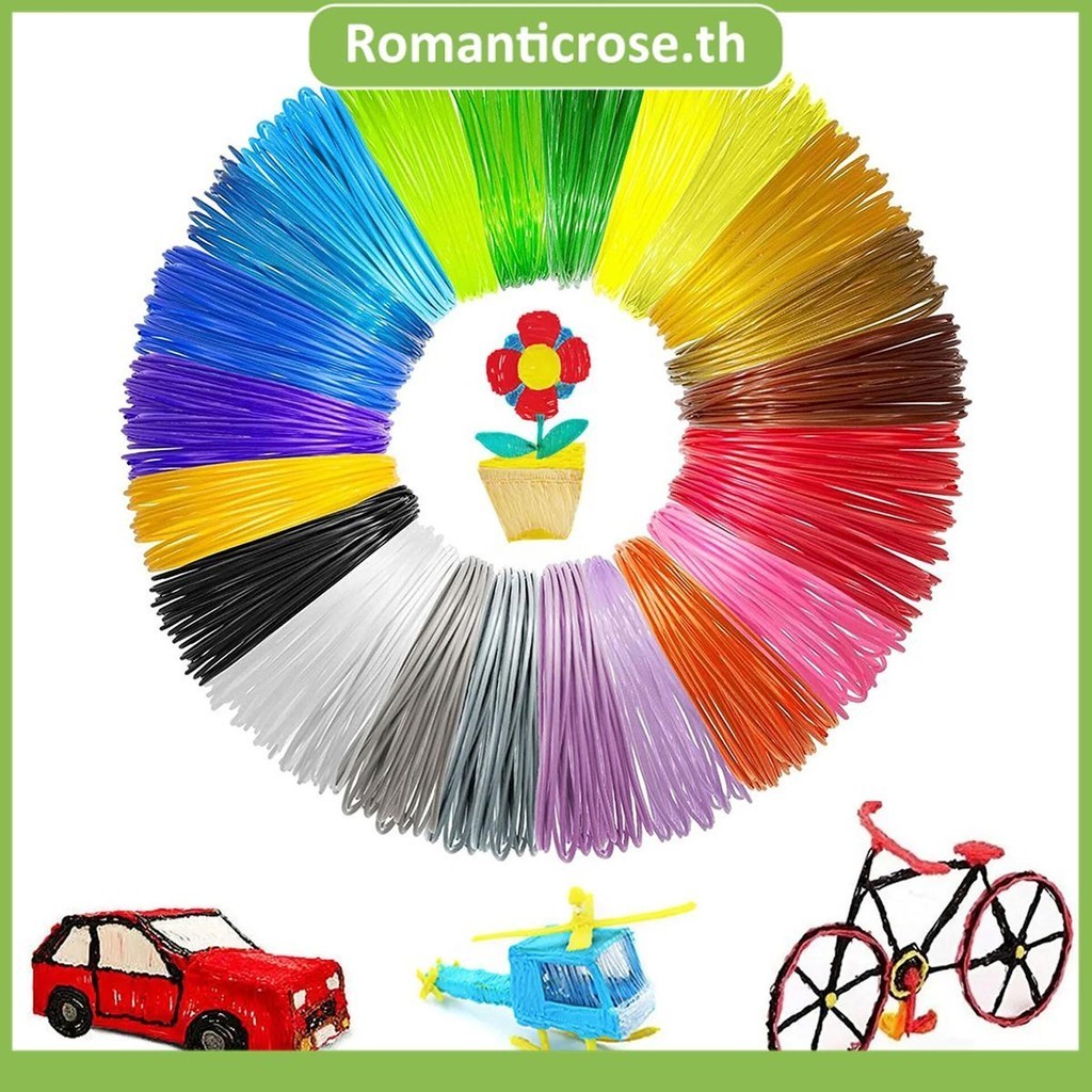 ไส้ปากกาพิมพ์ 3D PLA 1.75 มม. 30 สี 30 ชิ้น ยาว 16.4 ฟุต สําหรับปากกาและเครื่องพิมพ์ 3D