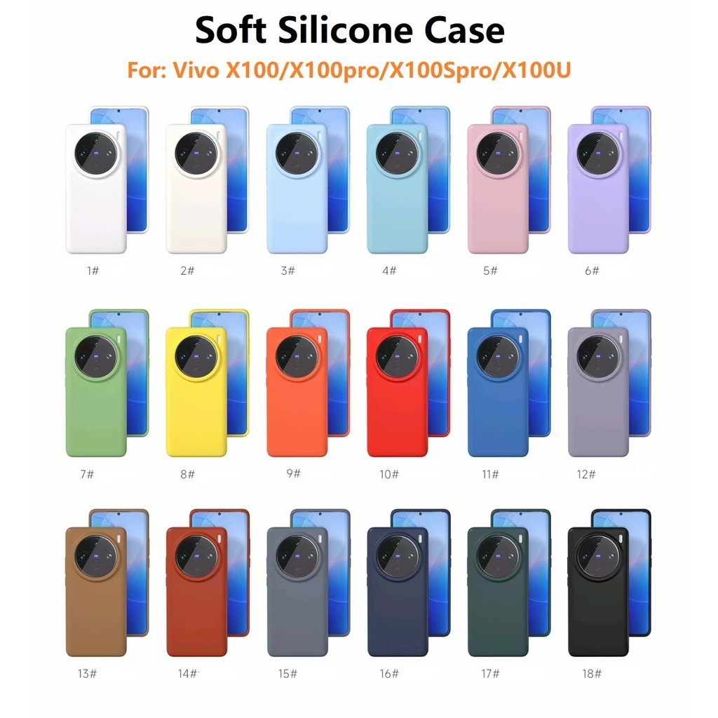 Candy Color Skin Smooth Liquid Silicone เคส Vivo X100 Ultra X100s Pro เคสโทรศัพท์ X100pro Case เคสซิ