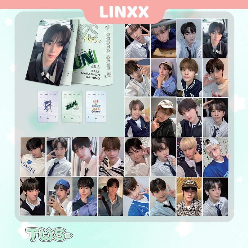 Linxx 50 ชิ้น TWS การ์ดเลเซอร์โฮโลแกรม Kpop Photocards ชุดโปสการ์ด