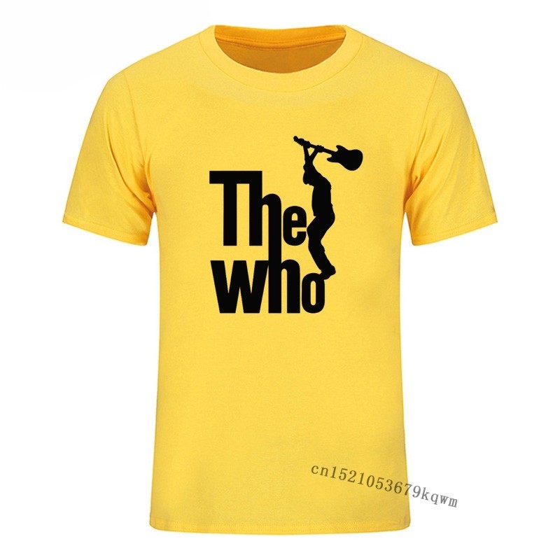 The Who Rock Music Tee Rap กีตาร์ Tupac 2PAC Hip Hop Rock ยอดนิยมเสื้อยืดผู้ชายผู้ชายแฟชั่นฤดูร้อนเส