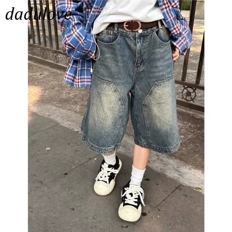 DaDulove New American Ins High Street Retro Denim Shorts Niche High Waist Wide Leg Pants Large Size Hot Pants