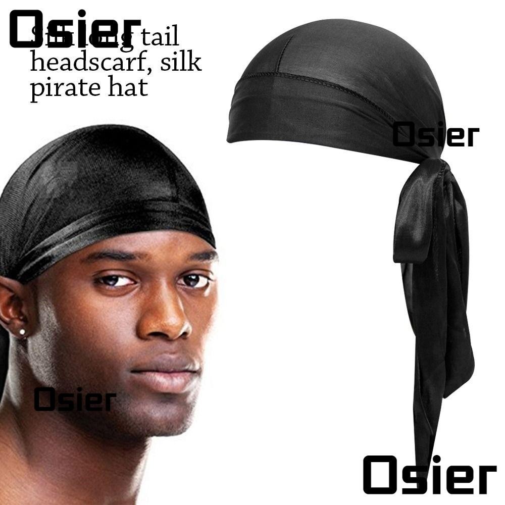 Osier1 Silk Durag, ผ้าพันหัว Pre-Tied ยืดหยุ่น, แฟชั่นปรับผู้ชายผู้หญิง Breathable Head Wrap