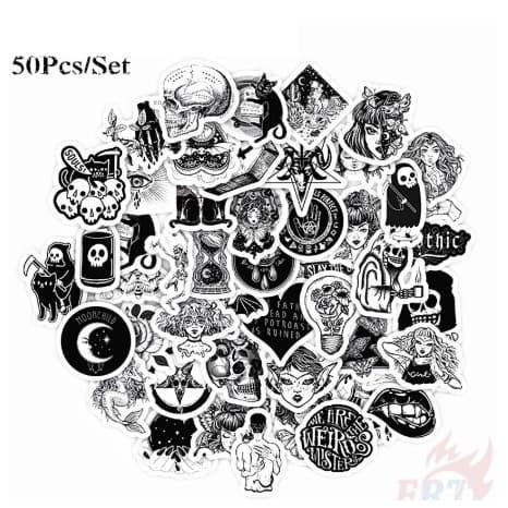 Bomb Music punk gothic Sticker สติ๊กเกอร์พังก์ขาวดํา 029