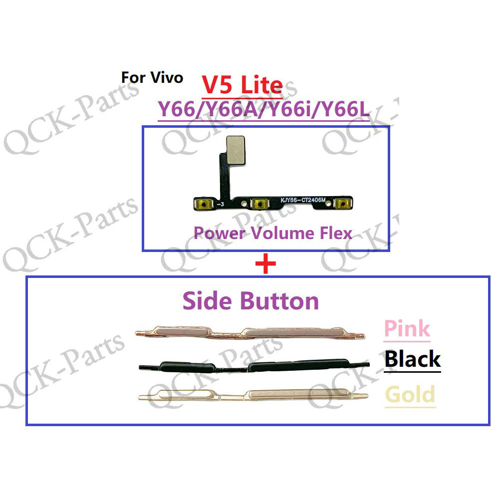 สําหรับ Vivo V5 Lite สวิทช์เปิดคีย์ Mute เงียบปริมาณด้านข้างปุ่มริบบิ้น Flex สําหรับ Vivo Y66 Y66A Y