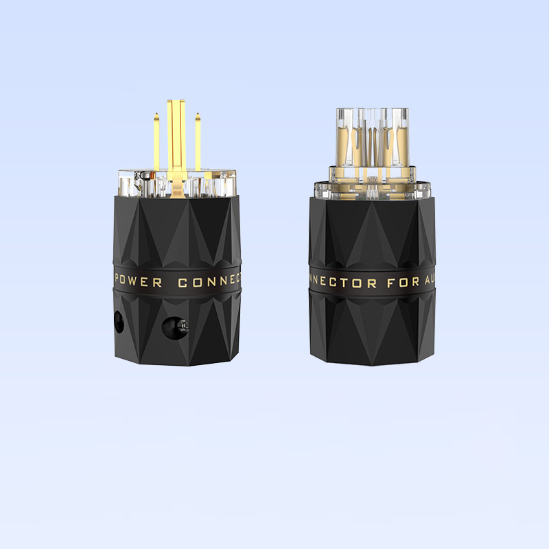 Viborg ทองแดงบริสุทธิ์ American Standard US Audiophile Power Plug Tail HiFi Audio Silver/Gold/Rhodium Plated IEC Power Plug Tail