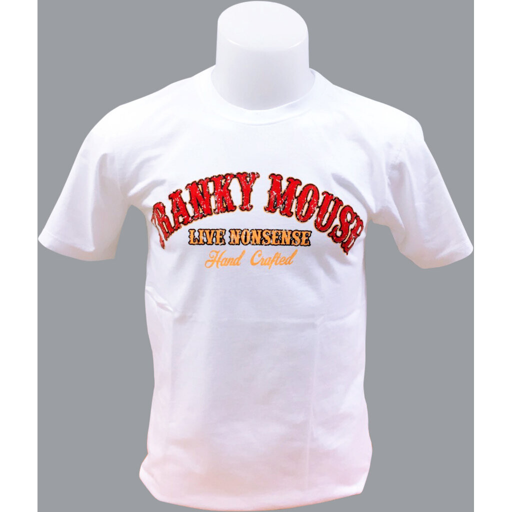 เสื้อยืดแขนสั้นสีขาว Biker มอเตอร์ไซค์ ผู้ชาย FM.WS106