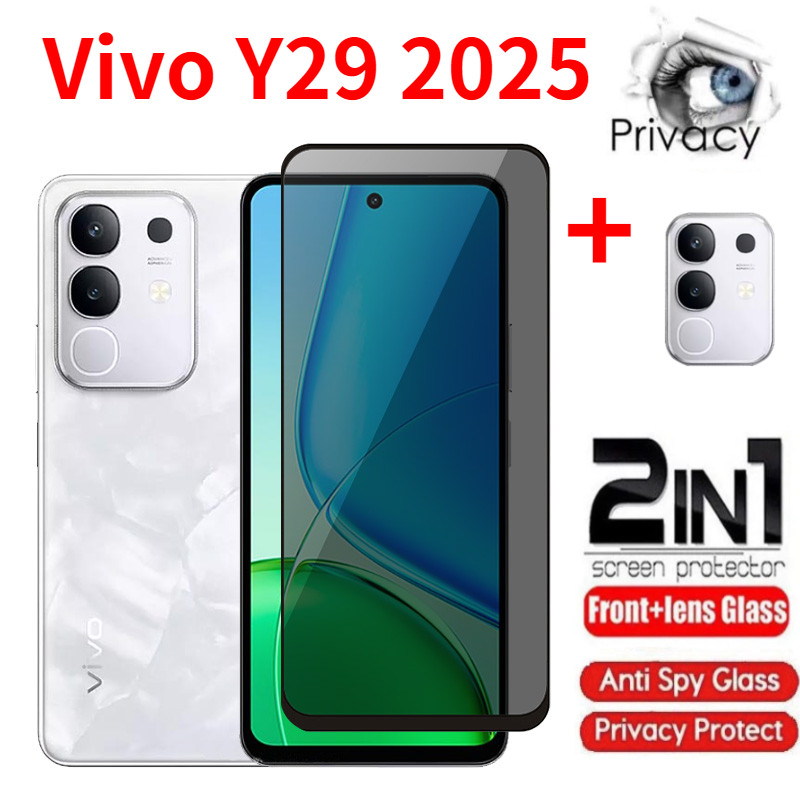 ฟิล์มกันรอยหน้าจอความเป็นส่วนตัว Vivo Y29 Y39 Y04 VivoY39 Y29t Y29s 4G 5G 2025 Anti Peep คลุมทั้งหมดกระจกนิรภัยกล้องเลนส์ฟิล์ม Class กล้อง