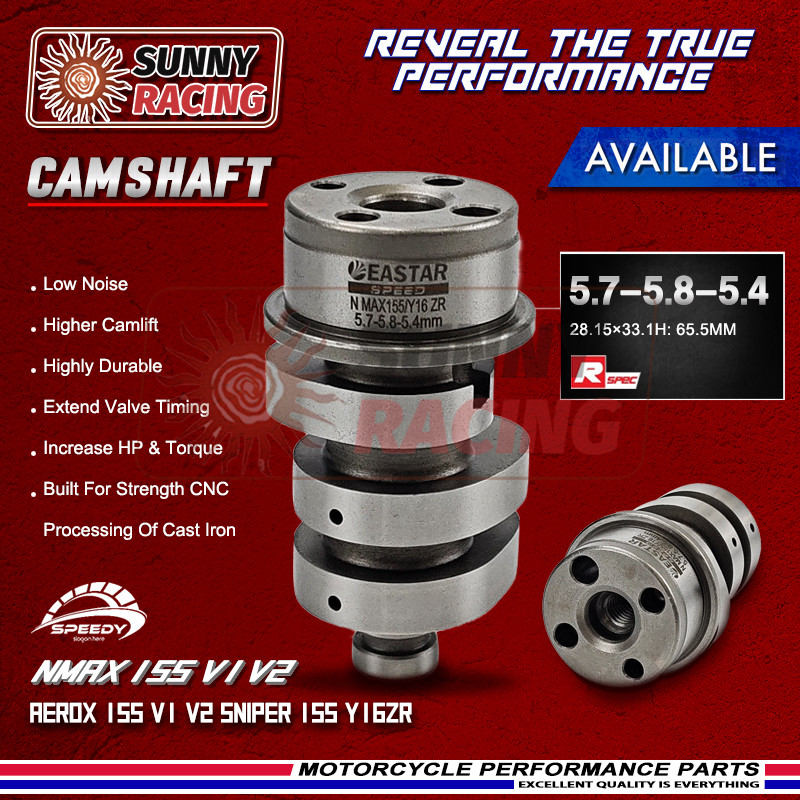 RACING แคมแต่ง สําหรับ AEROX NMAX V1 V2 155 NVX 155 Y16ZR Sniper 155 5.7-5.8-5.4 มม EASTARSPEED