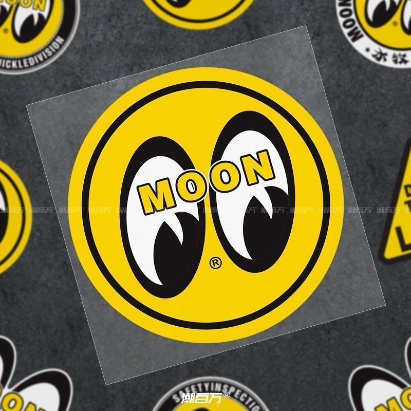 สติ๊กเกอร์ติดรถดวงตาใหญ่ MOON สไตล์เรโทร ทันสมัย สติ๊กเกอร์สะท้อนแสงดวงตาพระจันทร์ สติ๊กเกอร์มอเตอร์ไซค์และรถยนต์