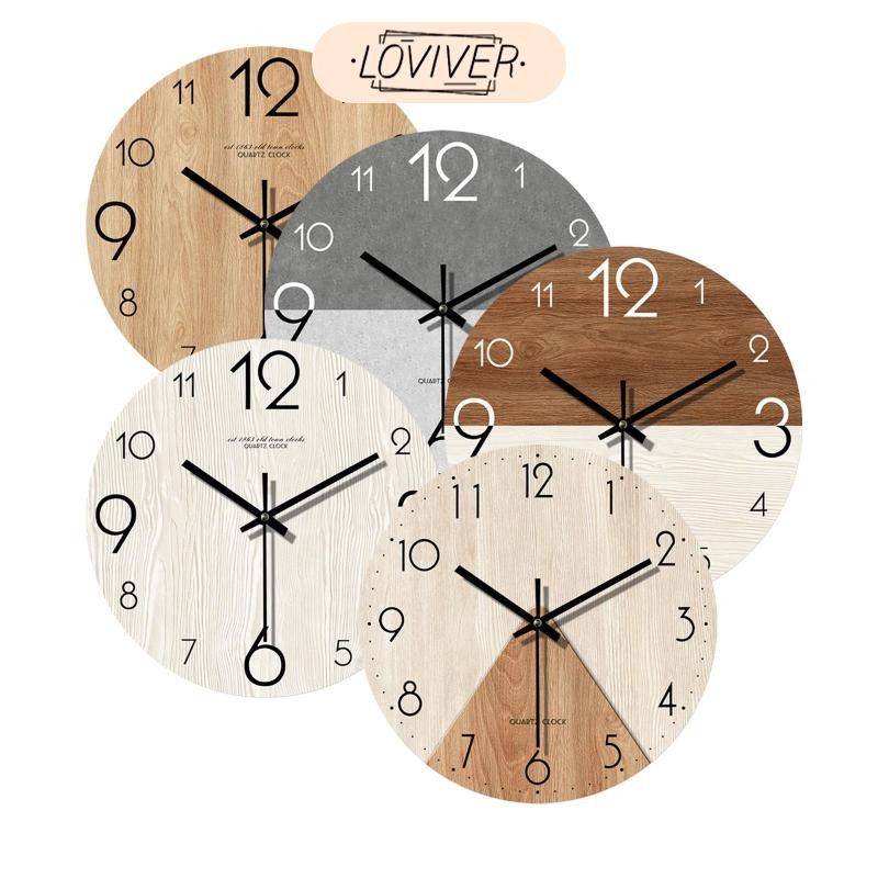 LOVIVER นาฬิกาแขวน Wall Art Non Ticking Mute แฟชั่น 12 นิ้ว Minimalist เครื่องประดับสําหรับ Home Study Room ตกแต่งห้องนอน
