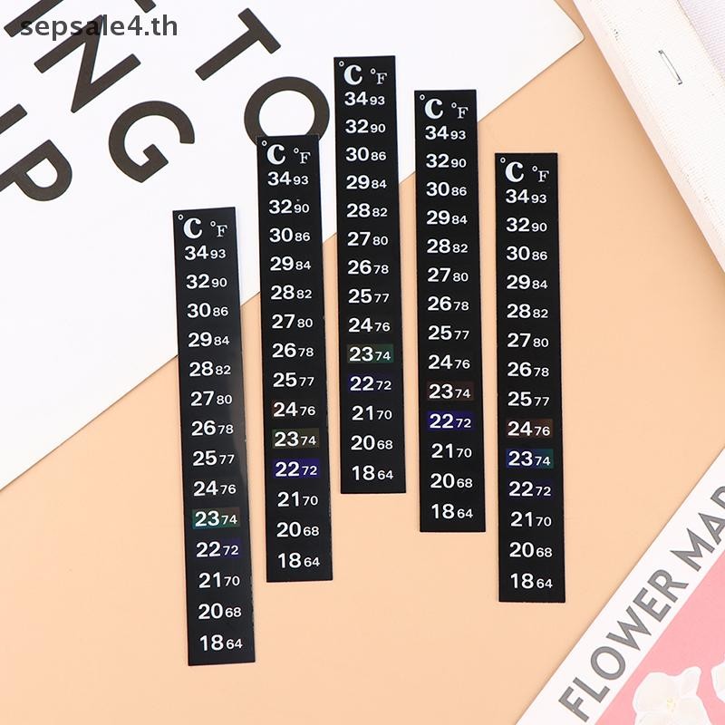 # sepsale # 5 ชิ้น Stick-on สติกเกอร์เครื่องวัดอุณหภูมิ Digital Aquarium ถังปลาตู้เย็นสติกเกอร์การวัดอุณหภูมิเครื่องมือ
