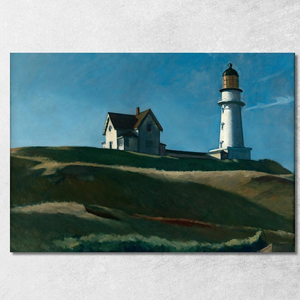 Lighthouse Hill Edward Hopper, eho25 ภาพพิมพ์บนผ้าใบแคนวาส