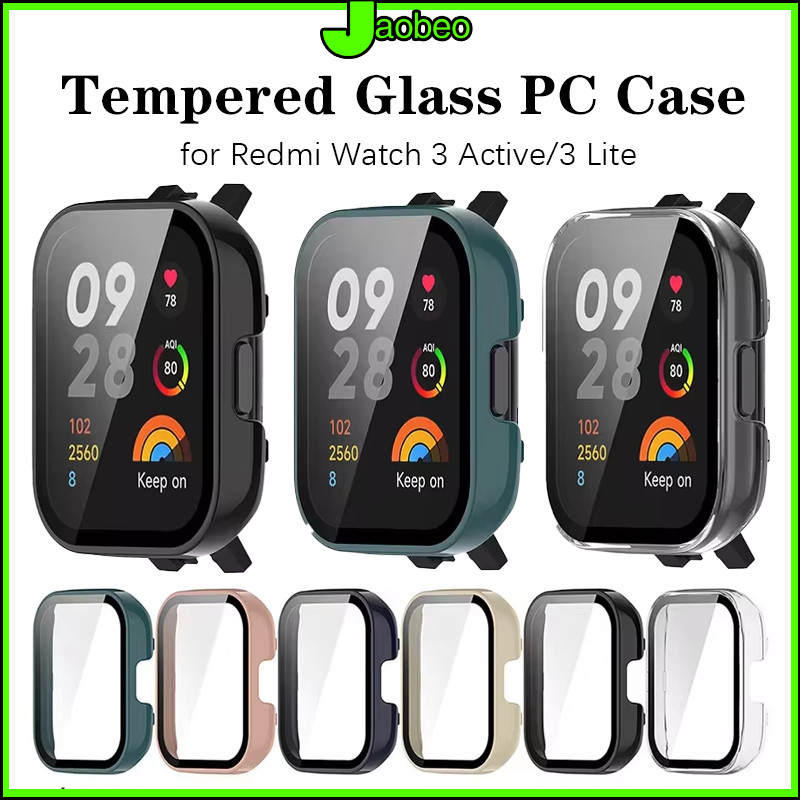 เคสกระจกนิรภัย PC for Redmi Watch 3 Active / Mi Watch 3 Lite ฝาครอบกันชนป้องกันหน้าจอ for Redmi Watch 3 Active