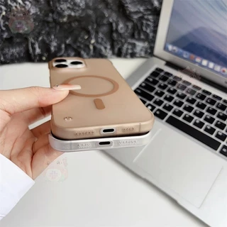 หรูหราบางเฉียบกึ่งโปร่งใสช็อกทนฮาร์ดปกหลังสําหรับ ไอโฟน iPhone Air 17 Pro Max 16 15 14 13 12 11 มือโปร สูงสุด บวก ไม่มีกรอบ เคลือบแม่เหล็กกรณีโทรศัพท์