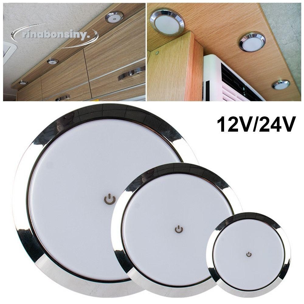 Rinabonsiny LED Touch Lamp โคมไฟเพดาน RV 12V/24V บางเฉียบ