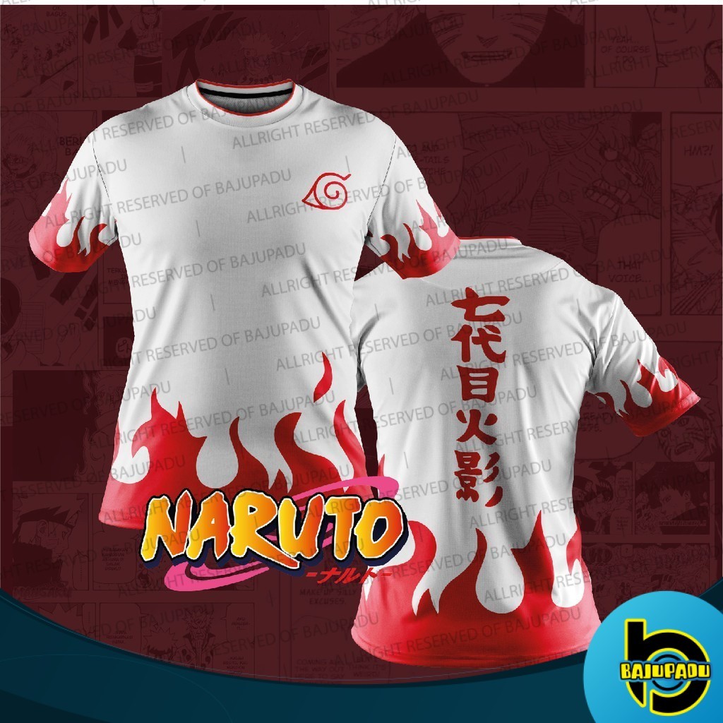 PADU FAZZ NT06 - BAJU UZUMAKI N4RUTO H0KAGE สีขาว AN1M3 CLAN คอสเพลย์