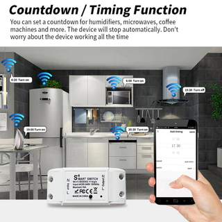 Sonoff Basic R2สมาร์ทสวิทช์Wifiไร้สายสมาร์ทรีโมทคอนโทรลจับเวลาDIY Switchผ่าน Ewelink APP ทำงานร่วมกับAlexa google คุณภาพ