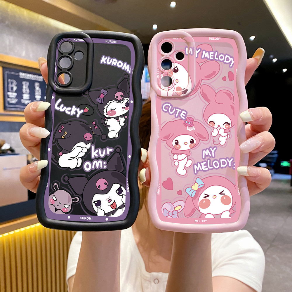 SAMSUNG สําหรับsamsung Galaxy A16 A06 A15 A05 A35 A55 A14 A34 A33 A53 A73 A32 A52S A72 น่ารักMelody Kuromi Waveเคสโทรศัพท์Anti Drop Cover ราคา ถูกที่สุด ดีลบีเคเค