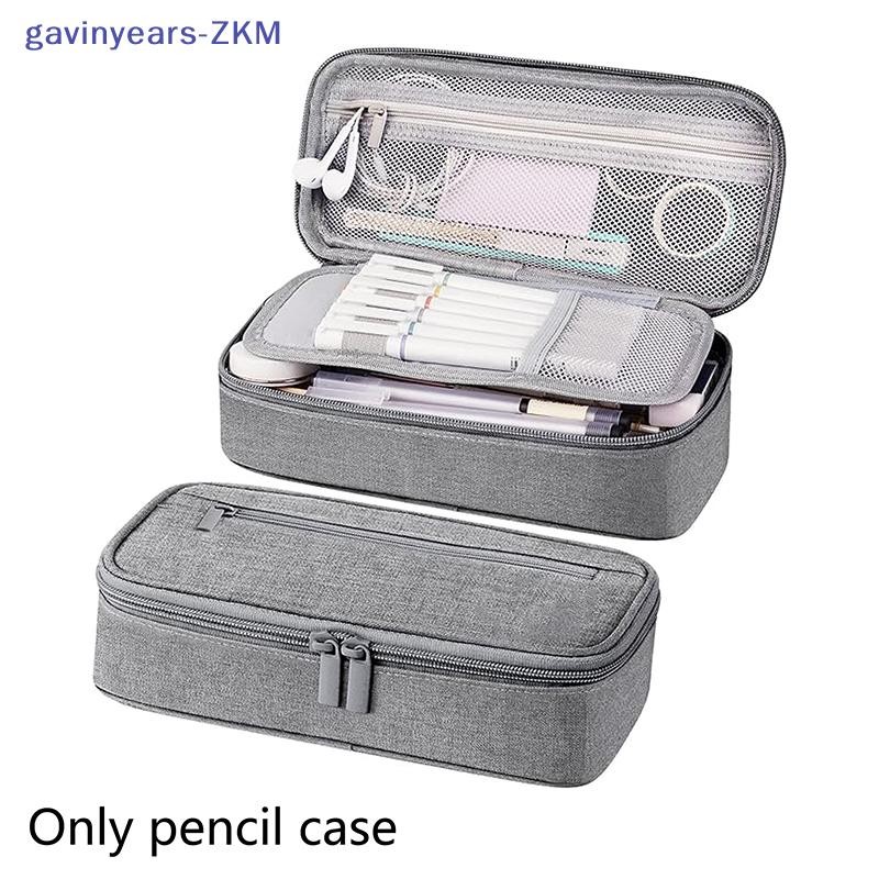 [gavinyears] Pen Storage Bag Pencil Case 2 Layer Large Capacity Cosmetic High Quality Study Supplies Simple Student Stationery Box [TH]