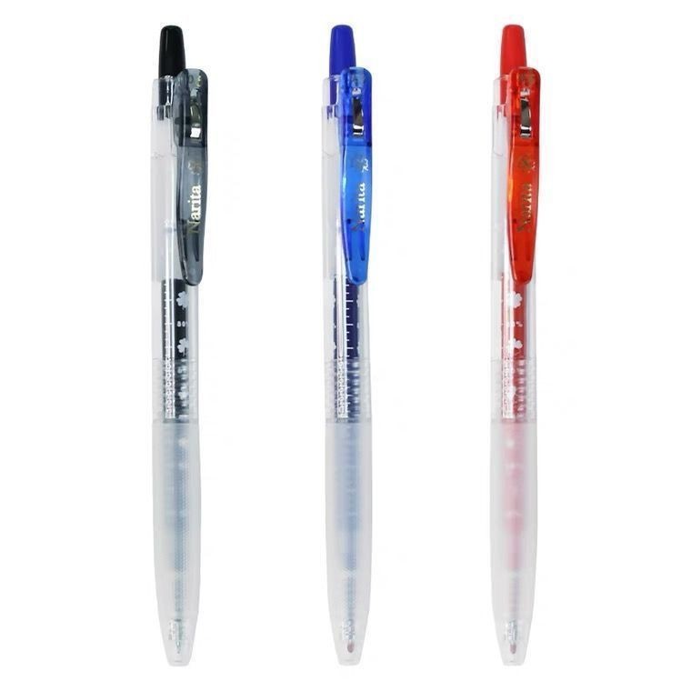Puffocatˇ NARITA Flower Scholar Pen 305S Hard Self-Bare Gel Pen สีดํา Student Exam Black Refill